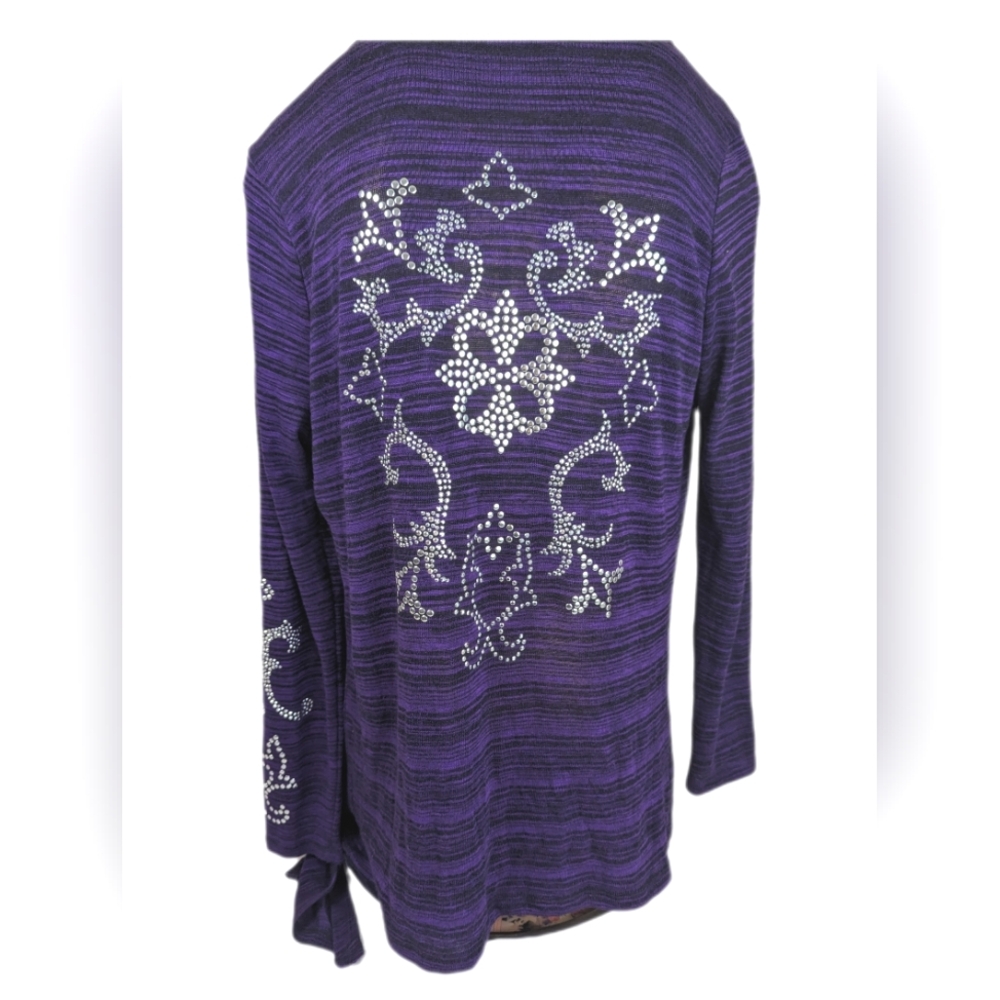 Absolutely Famous Purple Bling Cardigan Size Large